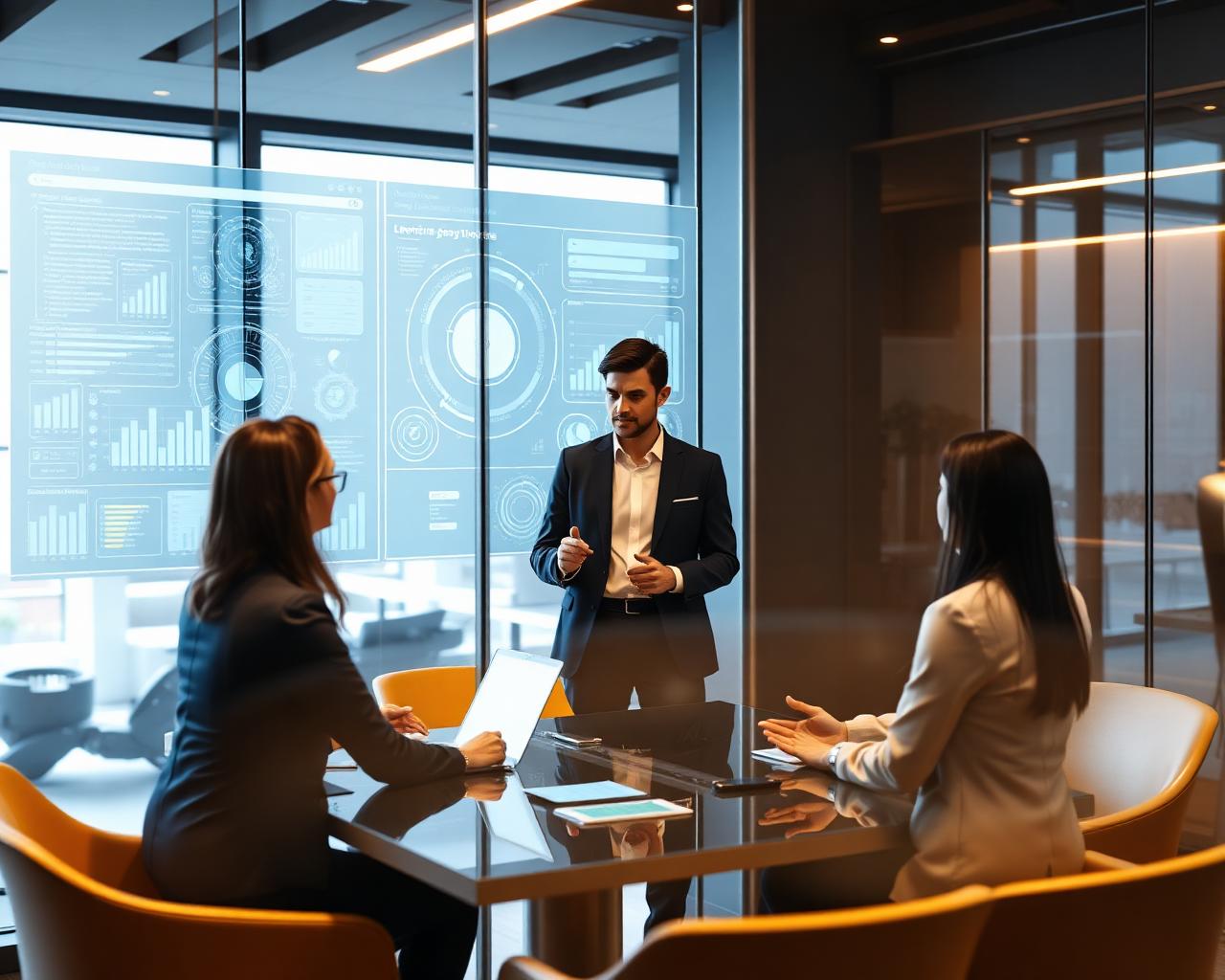 Enterprise team collaborating with AI-driven workforce analytics